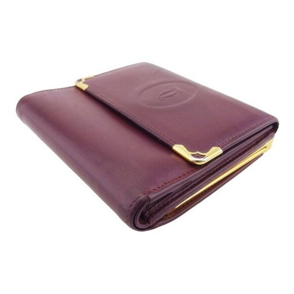 Cartier Purse Wallet Mastline Bordeaux Leather Authentic Used - Picture 4 of 11